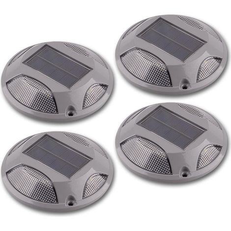 Lampes solaires de terrasse, Lampes de Promenade à LED pour Cour extérieure, Alliage d'aluminium Haute Pression IP65 étanche, adaptées aux allées,White/Yellow Light Switching (30006000K)-4Pcs (1/5)