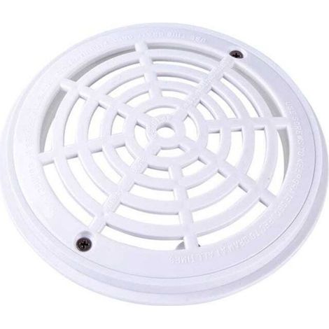HOXILEELEOGrille de fond de piscine - Unbrand - Ronde - Diamètre 20,3 cm - Facile à installer - Base + couvercle - Blanche (1/5)