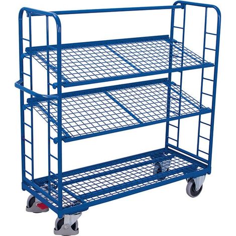 VARIOfit Etagenwagen mit 3 Drahtgitterböden 1.355 x 550 mm (1/2)