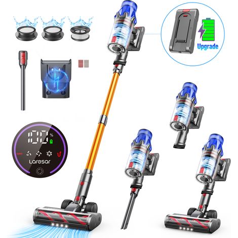 Aspirateur Balai sans fil Laresar V7S – Autonomie 90 min / 75 kPa / 650 W – Batterie amovible – Parfumé – Filtration ultra‑efficace
