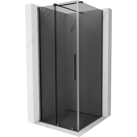 Mexen Velar cabina doccia scorrevole 90 x 90 cm, grafite, grigio metallizzato spazzolato - 871-090-090-41-66 (1/5)