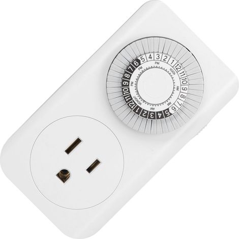 Minuterie de prise, compte à rebours mécanique, de 15 minutes à 24 heures, prise de courant standard américaine 125 V avec arrêt automatique. (1/5)