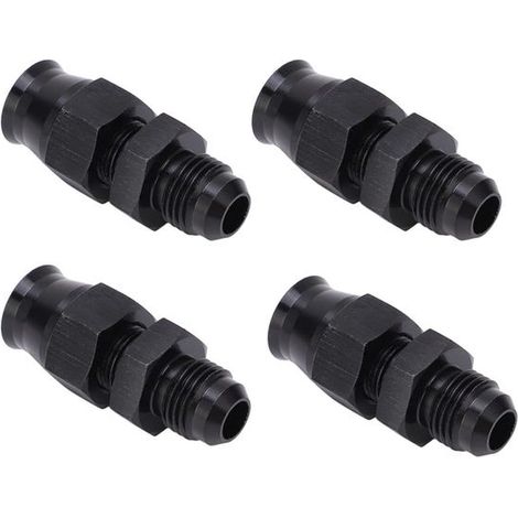 Adaptador antifugas de aleación de aluminio con rosca macho AN6 y casquillo de latón para diésel líquido (5/16 pulg.), 4 piezas.