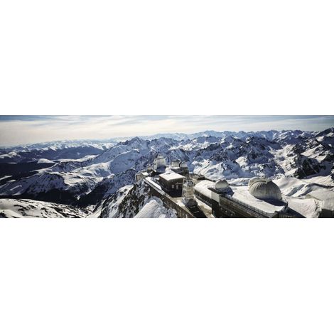 Tableau sur toile Pic du Midi enneigé 30x97 cm - Impression sur Toile Murale Décorative - Image imprimée en HD sur Toile - Toile sur Châssis en Bois FSC - Fabriqué en France (1/4)