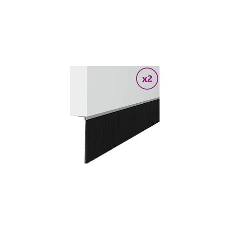Brosse filetée pour joint de porte, lot de 2, argentée, 100 cm (1/5)