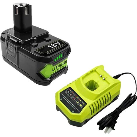 Batterie, capacité 6Ah, Li-ion, compatible avec Ryobi, 1 batterie 1 chargeur (1/2)