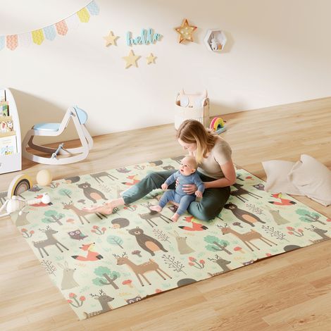Tapis de jeu pour enfant bebe. tapis d'éveil bébé pliable épais réversible en mousse. 196 x 176 x 1.5 cm. multicolore