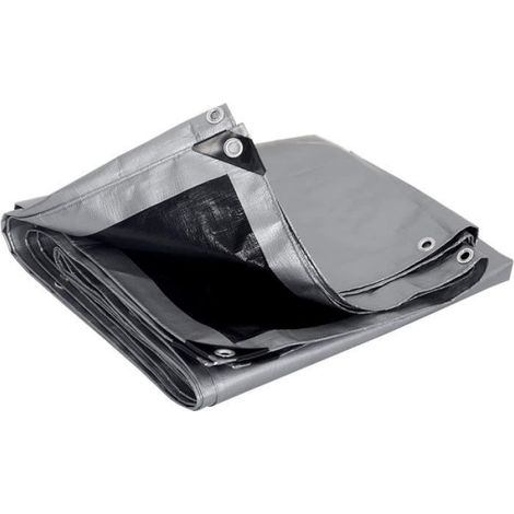 1 Bâche PE 2x3m 280g/m²,Imperméable Résistant Déchirure,Gris Noir,Piscine Bois Voiture Moto (1/4)