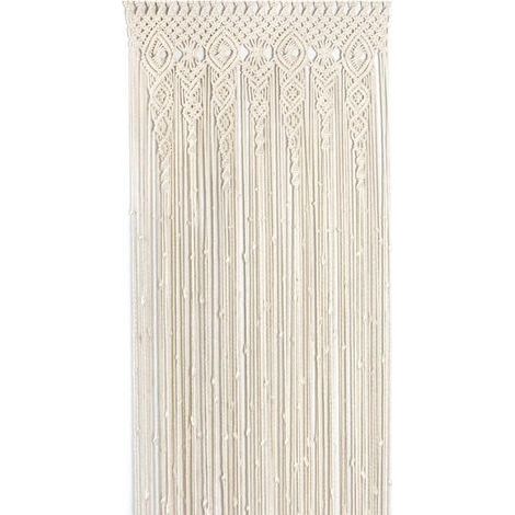 Beige Makramee-Verdunkelungsvorhang 90 x 180 cm – Raumteiler – Einfache Montage mit Haken – Retro-Boho-Design – Abyss (1/5)