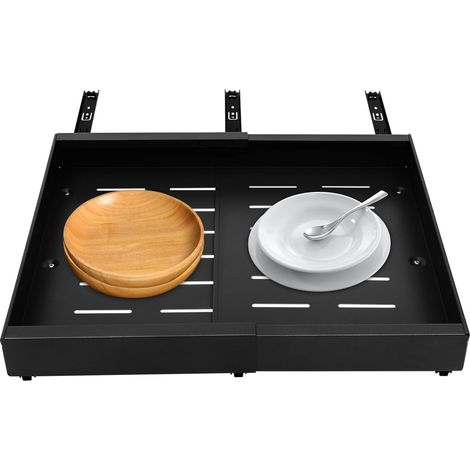 Tiroir télescopique, tiroir d'armoire extensible, longueur du produit réglable (32 à 52 cm), pour la maison, la cuisine, la salle de bain, le salon (1/5)