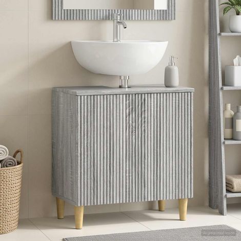 vidaXL Armadio per Lavabo da Bagno ARNHEM Sonoma grigio