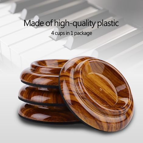 Set de 4 patins de piano, coupelles pour pieds, accessoires de protection pour piano droit, embouts caoutchouc antidérapants (1/5)