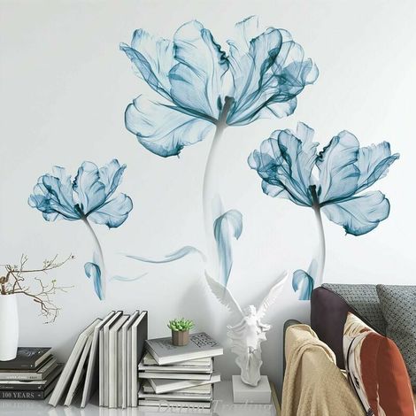 Sticker mural floral auto-adhésif 26x2cm – PVC amovible facile à appliquer – Décoration intérieure pour salon et chambre – Application rapide – Jormftte (1/5)