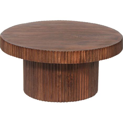 HUNTER - Table Basse en Manguier Massif Vernis Teinté Noyer (1/3)