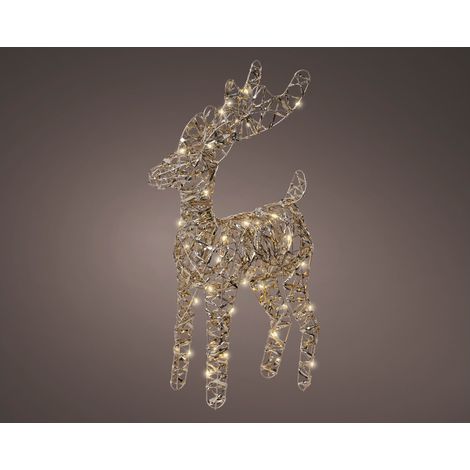 Renna Met Oro c/Luci LED bianco caldo 9x25x37cm (1/3)
