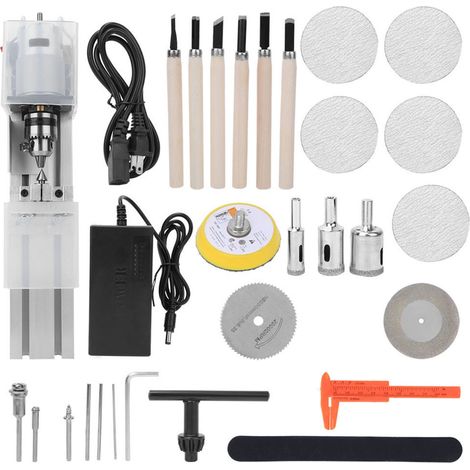 Mini Tour à Métaux 7 Vitesses DIY Bois Polissage Meulage Outil 100-240V Prise US (1/5)
