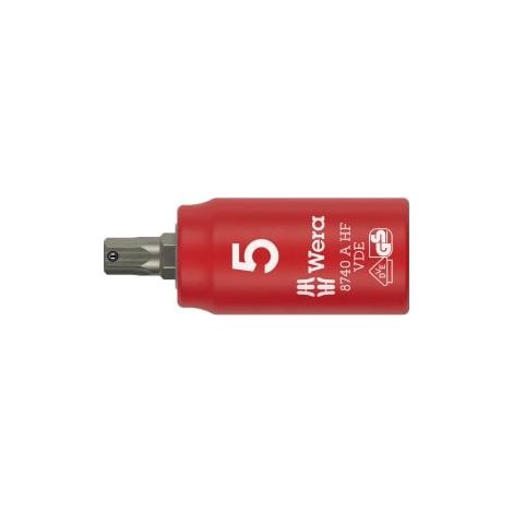 Vaso  de  punta  8740  A  VDE  HF  1/4  pulgadas  SW  5mm  L.45mm  WERA (1/5)