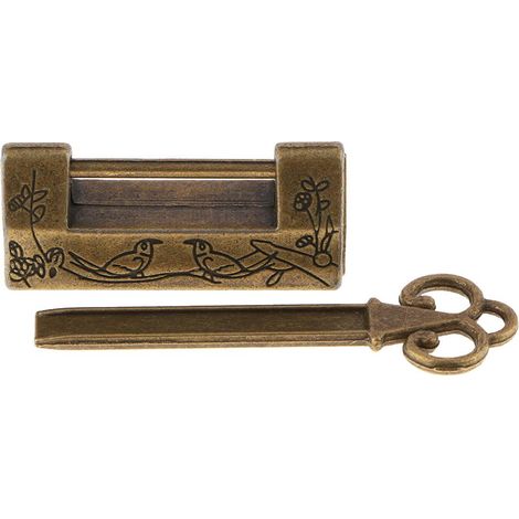 Valise Vintage Armoire à Bagages Tiroir Boîte à Outils Cadenas Cadenas Cuivre (1/5)