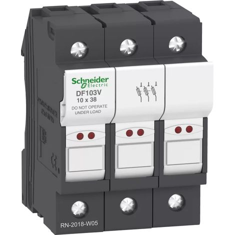 TE SYS DF 3P 32A 690V Sicherungshalter mit LED-Anzeige und Sicherung Größe 10x38 mm (1/2)