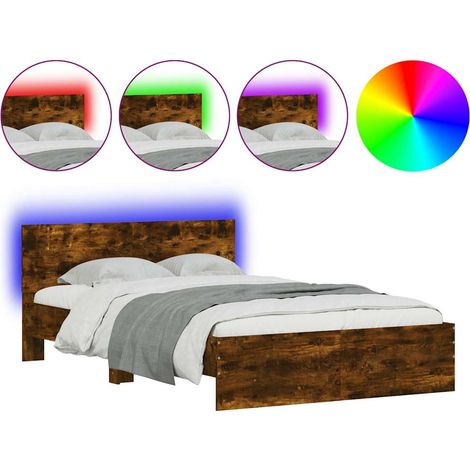 Maison Exclusive - Estructura de cama cabecero y luces LED roble
