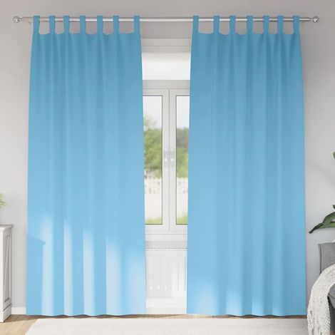 Verdunkelungs-Vorhänge mit Ringen 2 pcs Himmelblau 245 x 140 cm