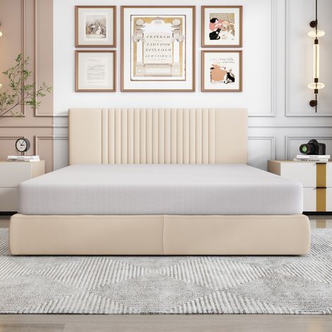 Matelas 140 x 200 cm, couvre-lit avec particules et poignées antidérapantes, respirant et résistant, dureté H3 (1/5)