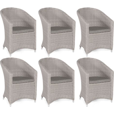 Sonnenpartner Solana 6er Set Gartenstuhl stone-grey Aluminium mit Polyrattan (1/2)