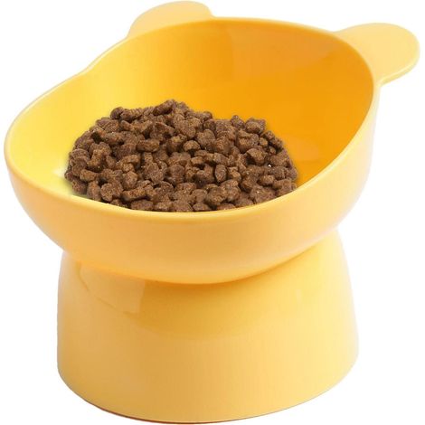 Gamelle Chat Surélevée et Inclinée Anti-Vomissement - Bol pour Nourriture/Eau - Ecuelle Chaton et Chien (1/5)
