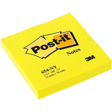 Post-It 7100180386 pouch autoadesiva Rettangolo Giallo 100 fogli