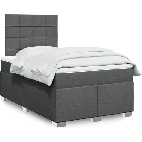 Boxspringbett mit Matratze Dunkelgrau 120x200 cm Stoff (1/5)