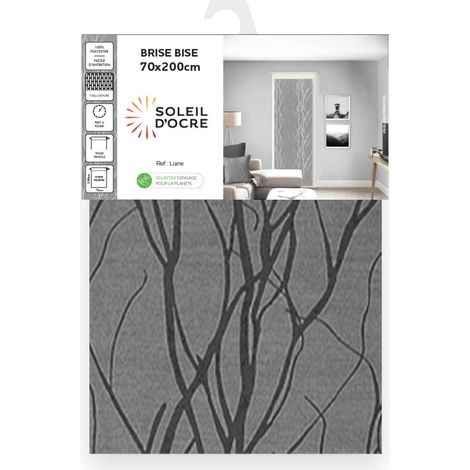 Liane Voile Porte fenêtre Dévoré, Polyester, Gris, 70x200 cm (1/2)