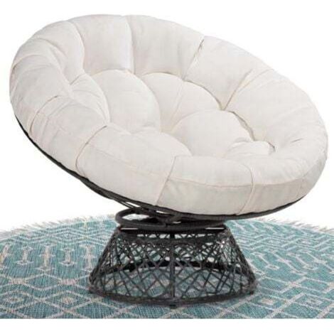 Coussin de siège ergonomique suspendu blanc de 27,5 pouces, coussin de dossier rond, adapté au salon, à la chambre à coucher et à la salle de lecture (1/4)