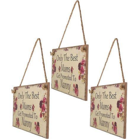Plaque murale décorative en bois pour jardin fleuri (lot de 3) - Cadeau pour maman (1/5)