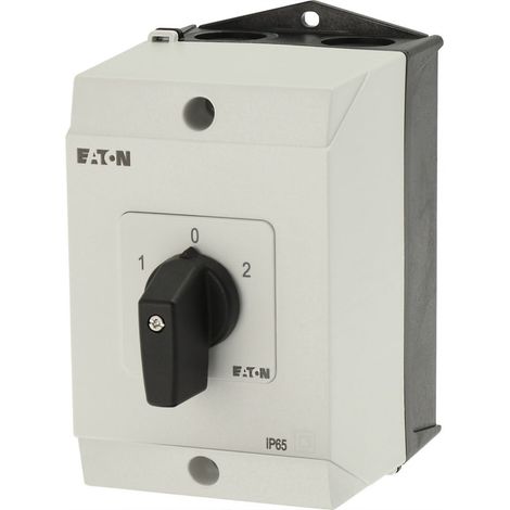 Eaton Interruptor inversor, T3, 32 A, Montaje, 3 unidad(es) de construcción, Contactos: 5, 60 °, enclavamiento, con posición 0, 1-0-2, número de diseño 8401, 207188