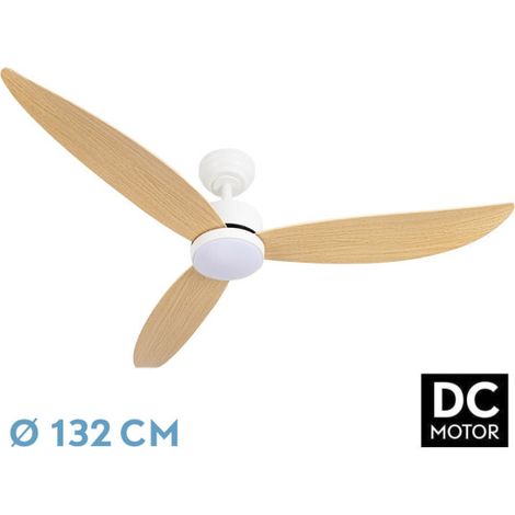 Ventilador Dc Genil 24w Blanco 3aspas Haya 132d 2424lm 3000-4000-6500k Remoto+temporizador+memoria (1/3)
