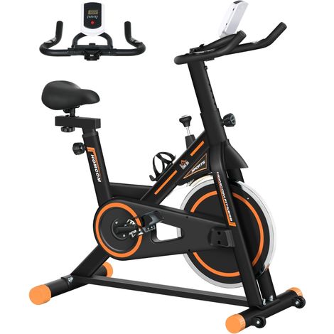 Vélo d'appartement silencieux avec résistance réglable idéal pour fitness à domicile 103 x 48 x 115 cm en acier durable (1/5)