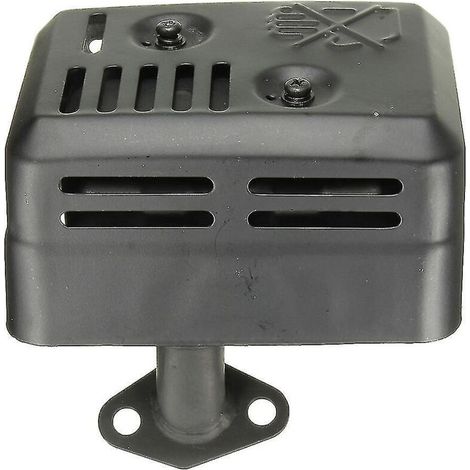 Silenciador de escape con protector térmico de acero inoxidable para motores Honda GX110, GX120, GX140, GX160 y GX200. (1/5)