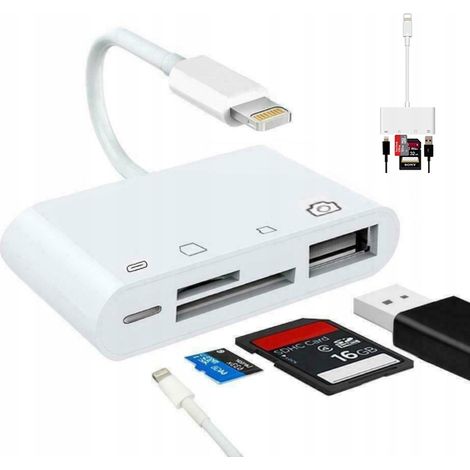 Adattatore lettore di schede micro SD USB Lightning per iPhone Zenwire BYL-2103TU (1/5)