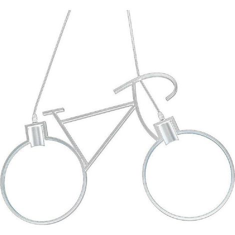 TrAdE Shop Traesio - Lampadario A Sospensione E27 Da Soffitto A Forma Di Bicicletta Lampada Bici A10 - Bianco (1/3)