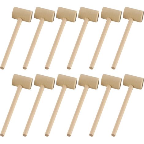 Lot de 12 Mini marteaux en Bois Massif, Petits Accessoires de fête, Marteau pour Chocolat, cœur cassable, Outil de craquage de crustacés (1/5)