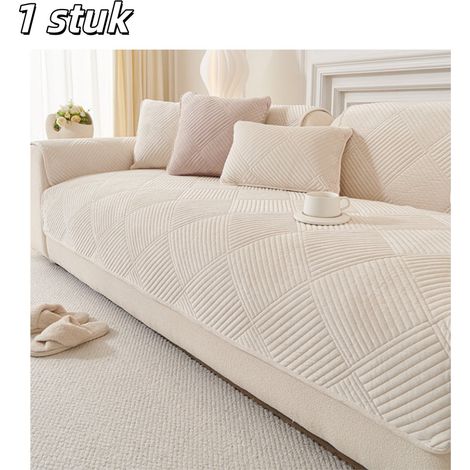 housse de canapé Velours Lavable Housse pour canapé adaptée aux animaux Imperméable et résistante aux griffures Épaisse antidérapante et isolante Convient aux canapés une place du salon 70 x 180 cm Bl (1/5)