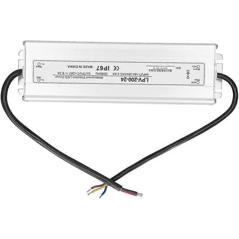 Wasserdichtes 200-W-24-V-DC-LED-Netzteil mit IP67-Schutzart und elektronischem Transformator für LED-Streifen, Strahler und Außenanwendungen. LPV-200-24 Netzteil, Konstantstromtreiber, für industriell (1/5)