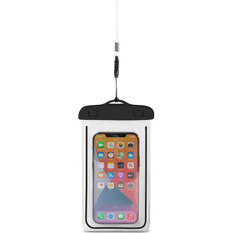 Étui de téléphone en PVC imperméable avec lanière extérieure - noir (1/5)