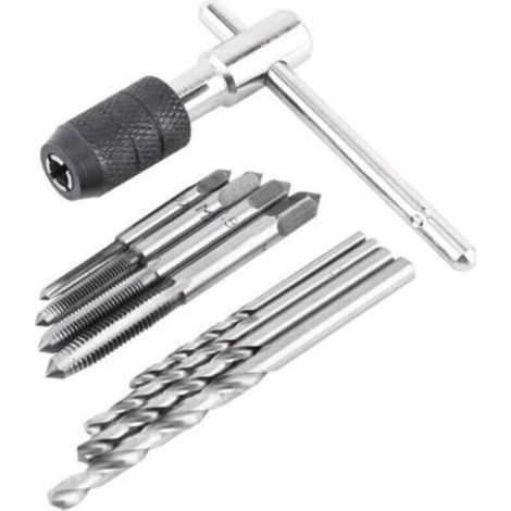 Outil de filetage, clé en forme de T portant le taraudage de la vis taraudeuse en acier, 9PCS / Set opération de taraudage manuel (1/4)