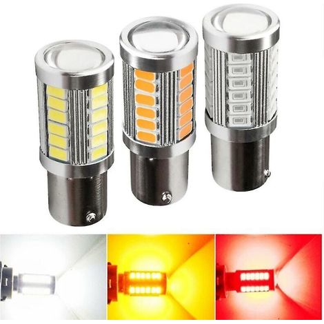 JOORRT2x Led Ampoules 5730 Canbus Lampe Inverse Clignotant Lumière De Queue De Voiture Ampoule De Freinage Feux Diurnes Jaune 7440 (1/5)