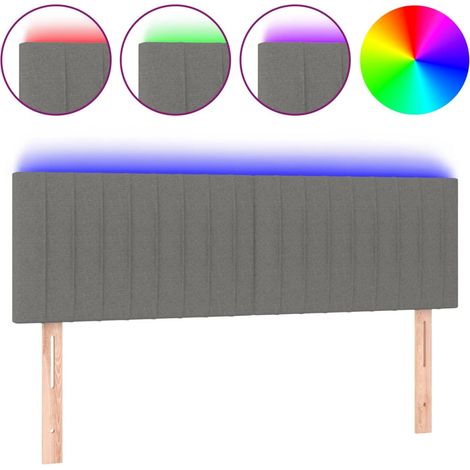 Maison Exclusive - LED Kopfteil Dunkelgrau 144x5x78/88 cm Stoff