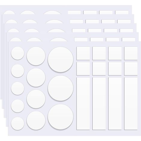 Lot de 120 pastilles adhésives double face transparentes - Petits pastilles adhésives amovibles - Autocollants double face - Pour la maison, le bureau, 168-6517 (1/5)