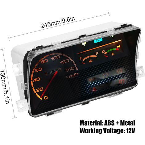 Compteur de vitesse de voiture multifonctionnel, jauge de carburant, température de l'eau, ensemble d'instruments modifiés pour automobile, 12V avec voyant d'avertissement de défaut. (1/5)