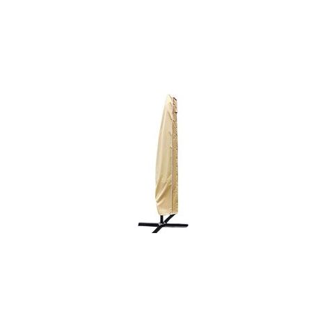 Housse pour parasol de terrasse avec fermeture éclair et tige télescopique — 250 x 74 x 35 cm — Imperméable, toile 600D résistante aux UV convient aux parasols déportés ou droits — Kaki (1/5)