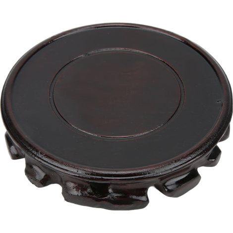 Ce présentoir rond en bois sculpté de style vintage est un choix élégant pour la décoration intérieure et les cadeaux. Il mesure 13 cm de diamètre intérieur et 2,5 cm de hauteur. (1/5)